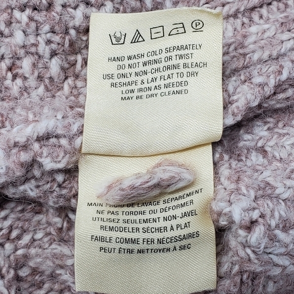 SLEEPING ON SNOW THE NEVES DUSTY ROSE MARBLE OFF SHOULDER SWEATER WOMEN SMALL - Picture 9 of 12